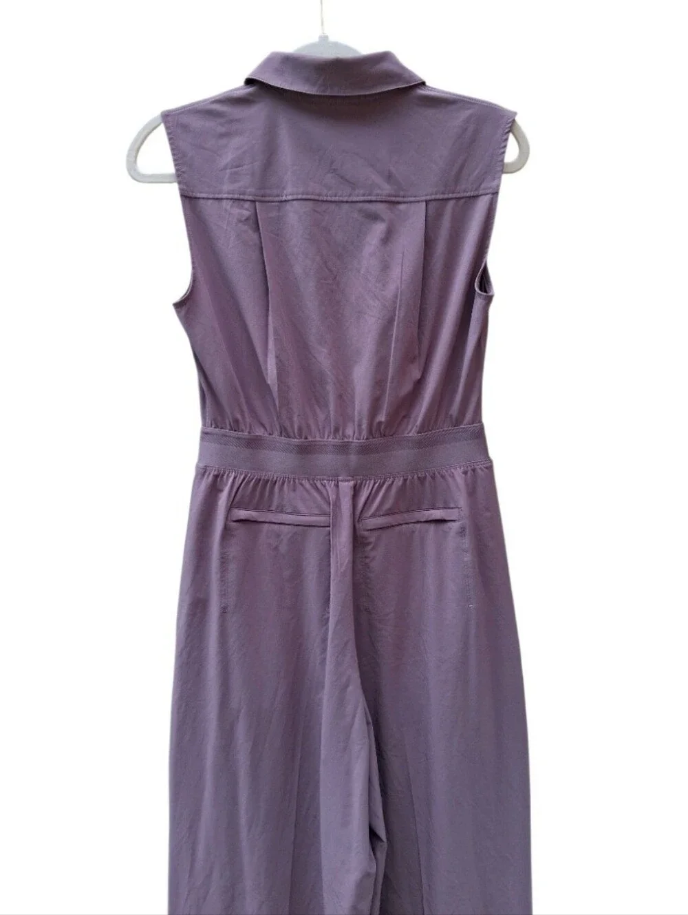 Athleta Sleeveless Collared Wide-Leg Jumpsuit in Mauve Size 2